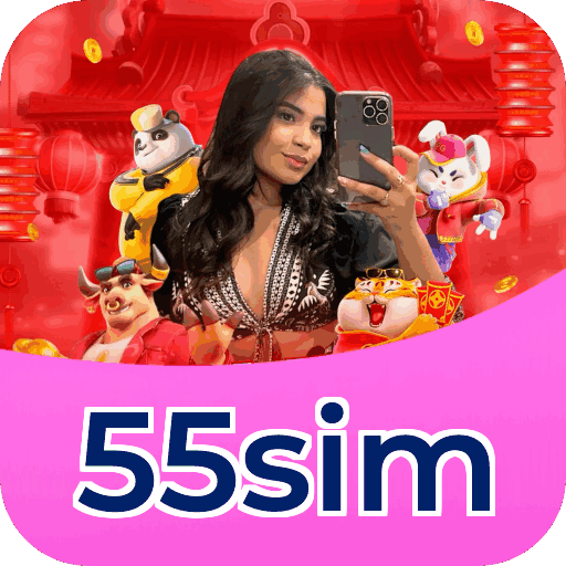Interface do aplicativo 55sim mostrando jogos disponíveis no iOS e Android