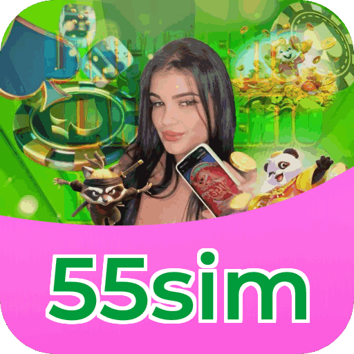 Plataforma 55sim mostrando interface moderna, jogos certificados e recursos de segurança licenciados